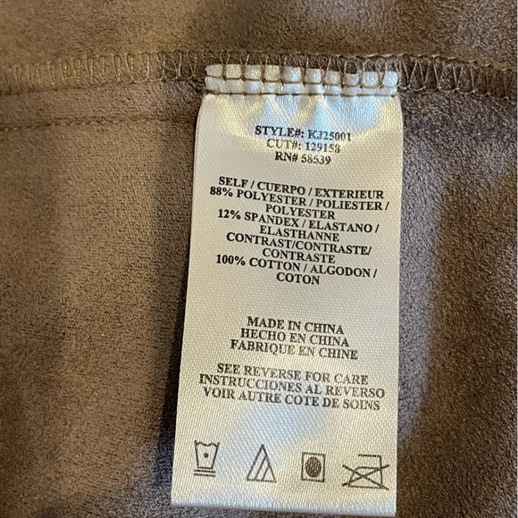 KUT from the Kloth Tayanita Tan Faux Suede open front draped Jacket in Tan M - Picture 9 of 10